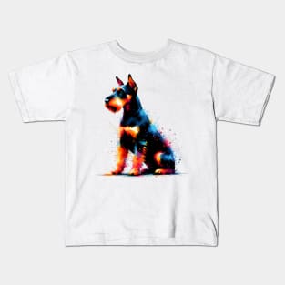 Vivid Jagdterrier in Colorful Splash Art Style Kids T-Shirt